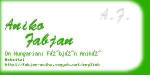 aniko fabjan business card